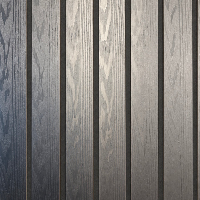 Wide Jet black Acoustic Premium slatted wooden felt back wall Panels 2400mm x 600mm - x1 Panel