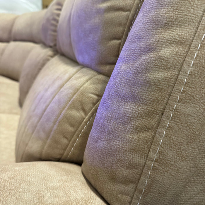 Cassa Beige Fabric Electric Recliner Corner Sofa