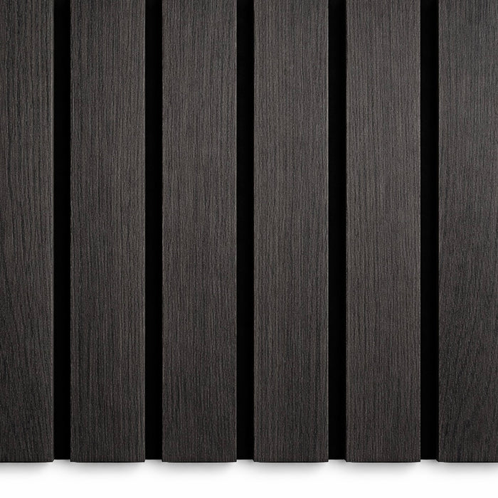 Wide Slat 3 sided Black Acoustic Premium slatted wooden felt back wall Panels 2400mm x 600mm - x1 Panel