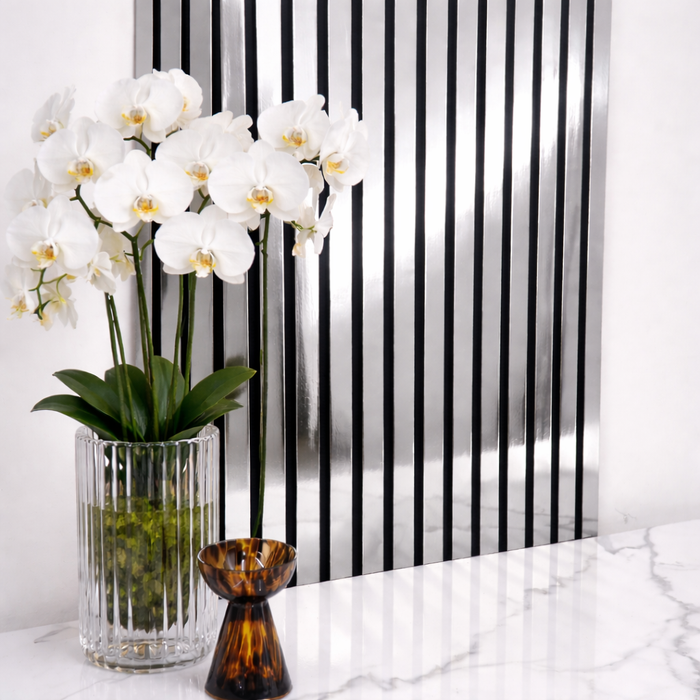 Silver Acoustic Premium slatted wooden felt back wall Panels 2400mm x 600mm - x1 Panel