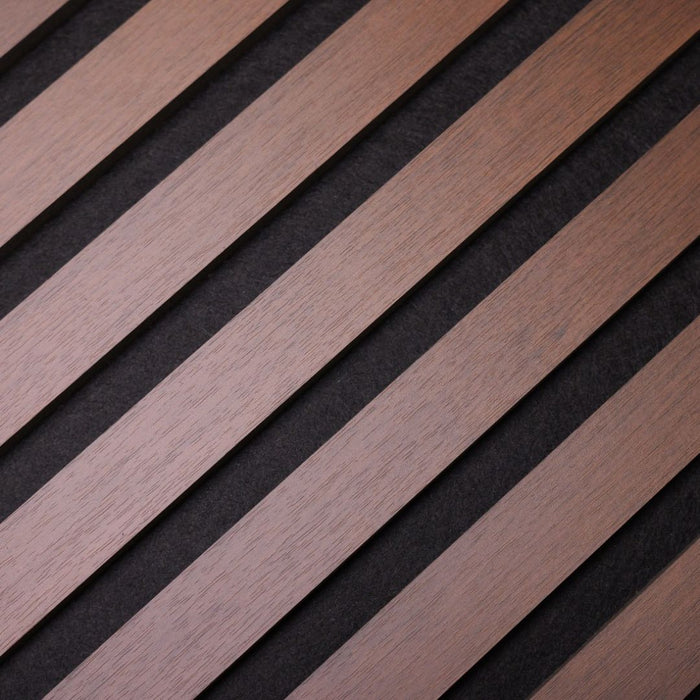 Walnut Acoustic Premium slatted wooden wall Panels 2400mm x 600mm - X1 Panel