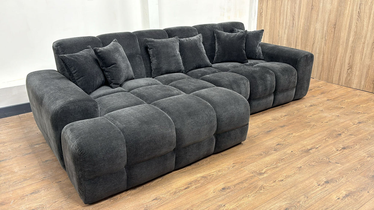 Pre - Order for January | Jacob fabric chaise corner L shape sofa in Dark grey