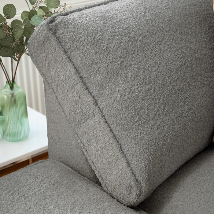 Inga U Shape Boucle Grey Corner Sofa