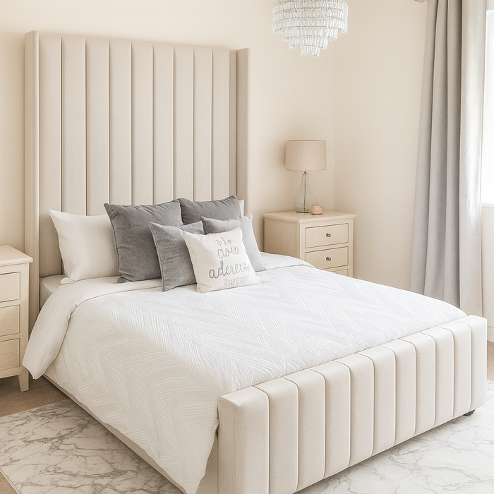 Santino Luxury 70 Inch Headboard Fabric Bed Frame - Various Sizes