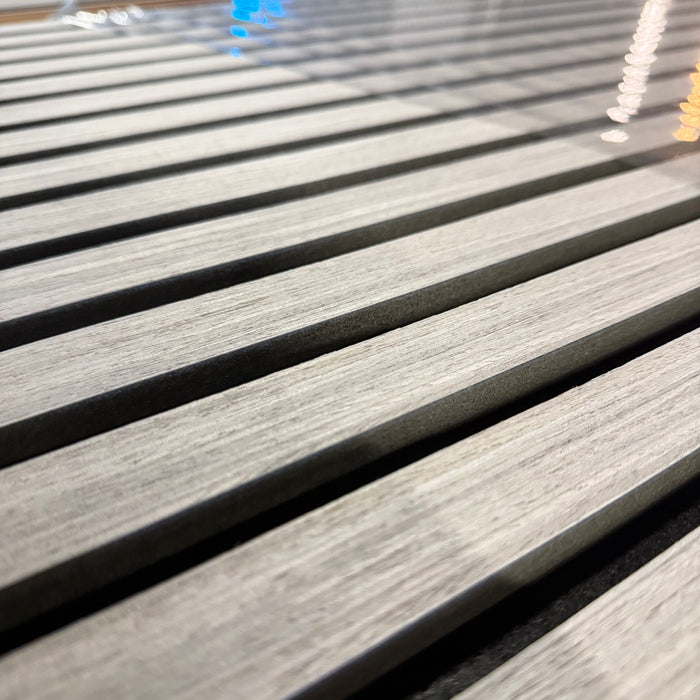 Slattherm™️ Acoustic Ash Grey Oak Premium wooden wall Panel 2400mm x 600mm x 23mm