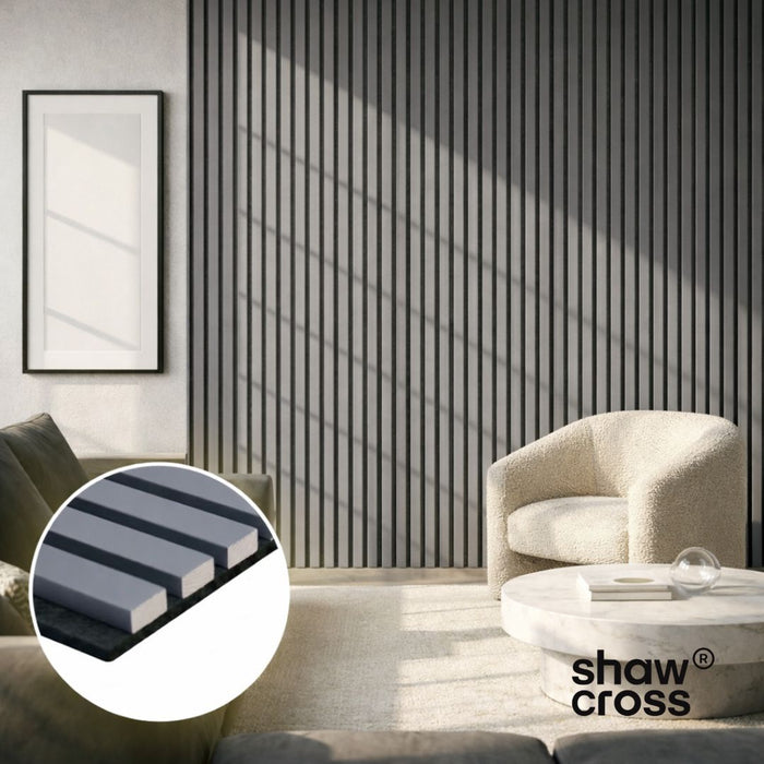 Coloured Acoustic Slatted Wall Panels - 3 sided -