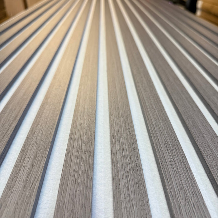 American Ash Oak Acoustic on white felt 3 Sided wooden wall Panel 2400mm x 600mm