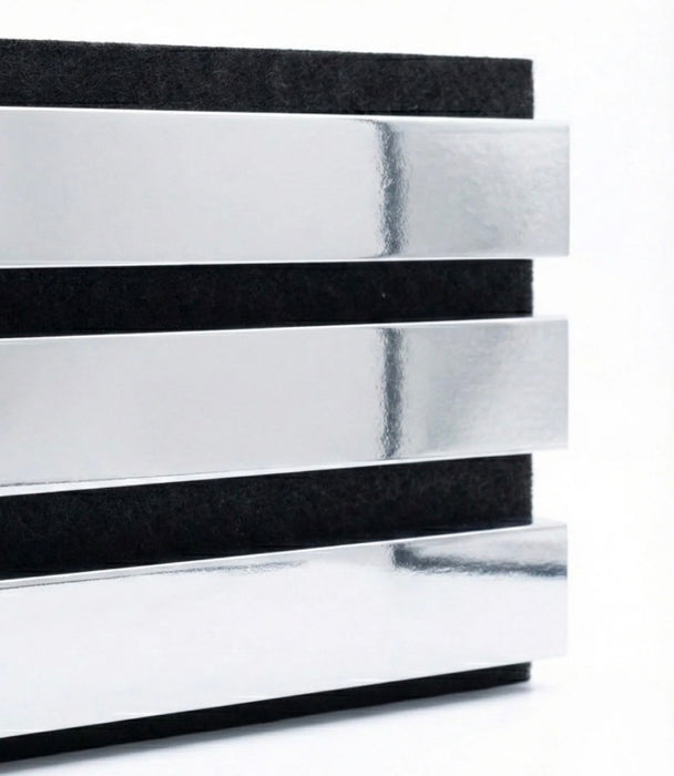 Mirror Effect Acoustic Premium slatted wooden felt back wall Panels 2400mm x 600m x18mm