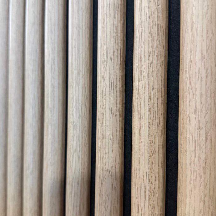Oak Fluted on black Felt wooden wall Panels 2400mm x 600mm
