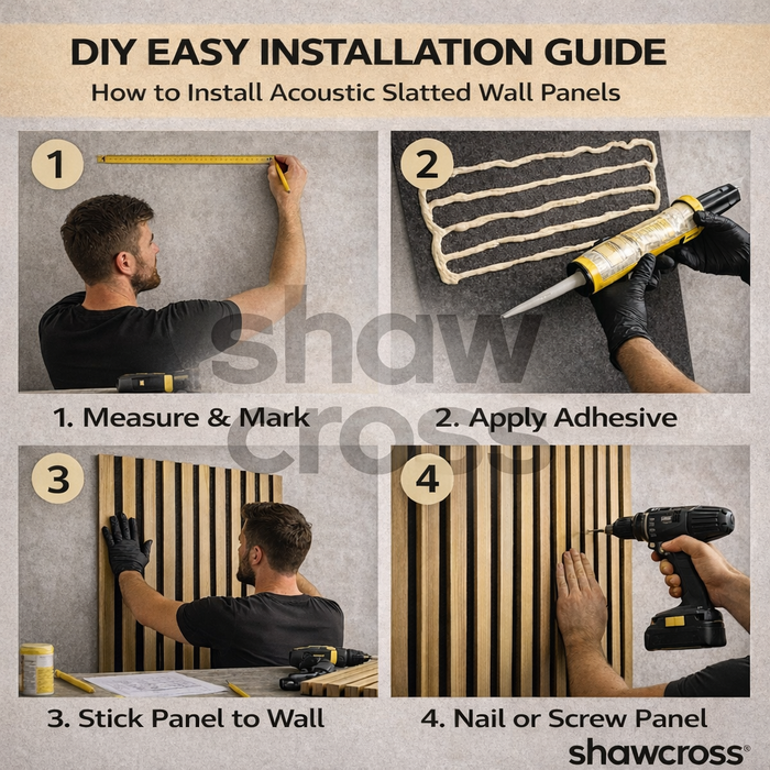 Premium Acoustic Wall Panels – Wooden Slatted Felt Back Panel 2400mm x 600mm (1.44m²)