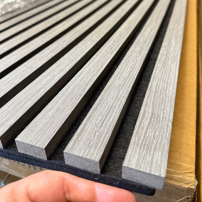 Slattherm™️ Acoustic Premium wooden wall Panel 2400mm x 600mm x 22mm in Rose wood grey