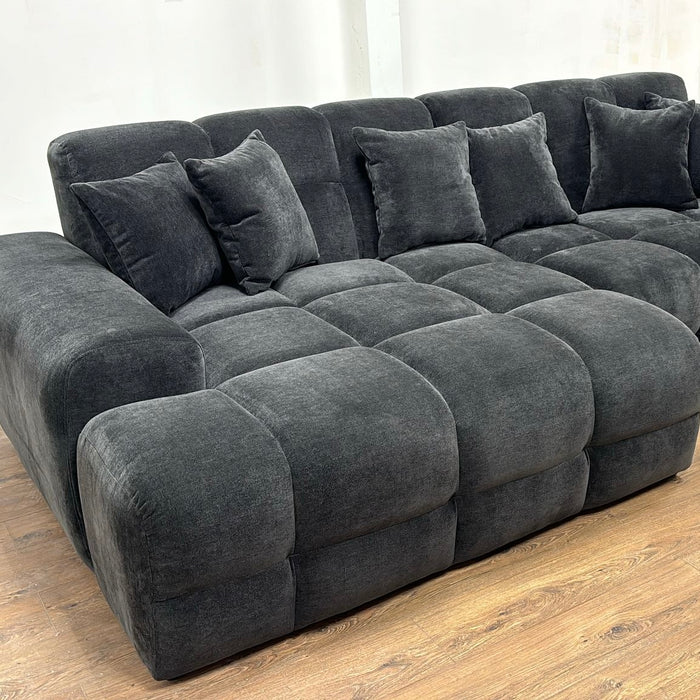 Pre - Order for January | Jacob fabric chaise corner L shape sofa in Dark grey