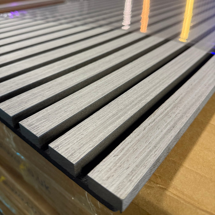 Slattherm™️ Acoustic Ash Grey Oak Premium wooden wall Panel 2400mm x 600mm x 23mm