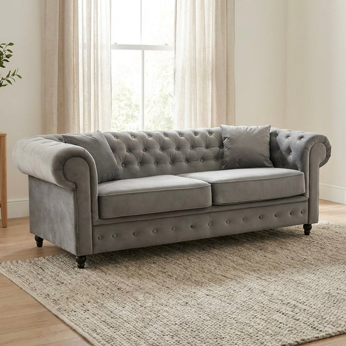 Jersey chesterfield sofas in plush velvet