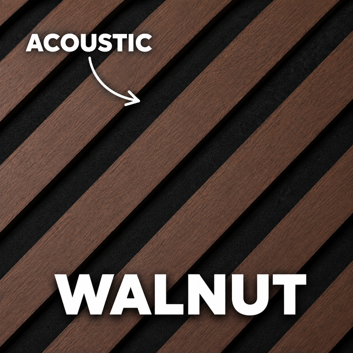 Premium Acoustic Wall Panels – Wooden Slatted Felt Back Panel 2400mm x 600mm x 17mm (1.44m²)