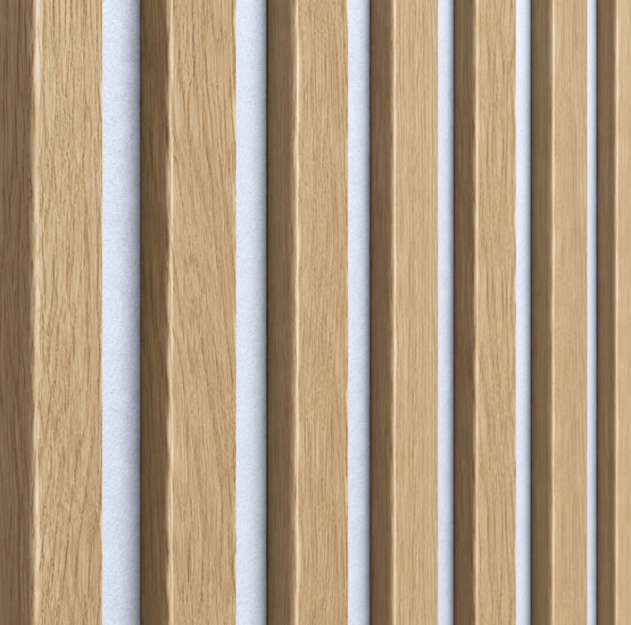 Canadian Oak Acoustic on white felt 3 Sided wooden wall Panel 2400mm x 600mm