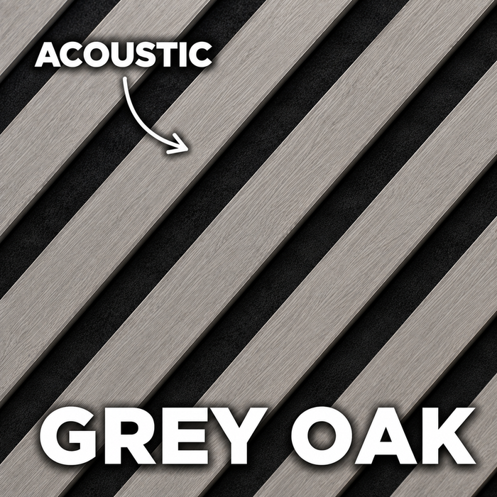 Premium Acoustic Wall Panels – Wooden Slatted Felt Back Panel 2400mm x 600mm x 17mm (1.44m²)