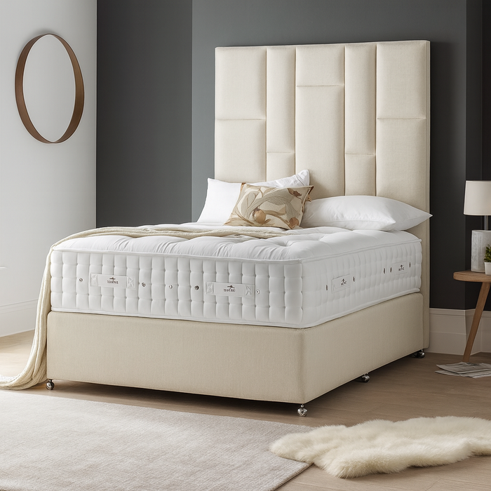 Provence Premium Luxury 72 Inch Headboard Fabric Ottoman Bed Frame - Various Sizes