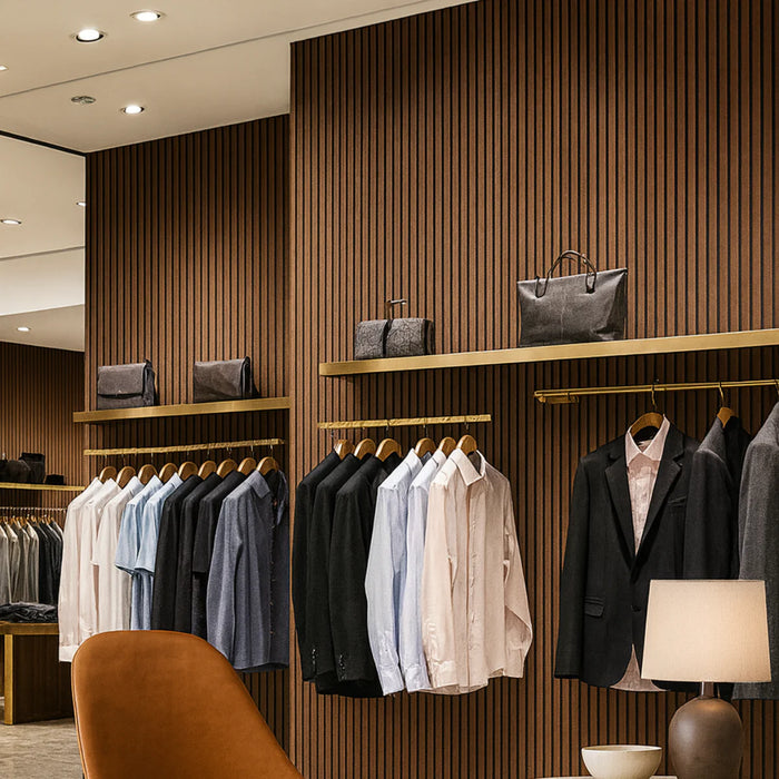 Acoustic Premier 3 Sided wooden wall Panel 2400mm x 640mm x 21mm - Multiple Colours