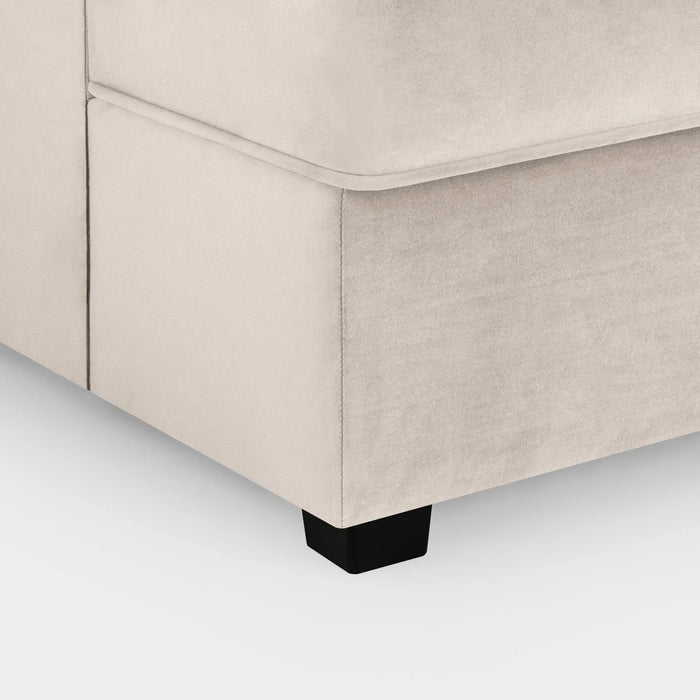 Carnaby U shape corner cinema sofa with Footstool In Beige Plush Velvet