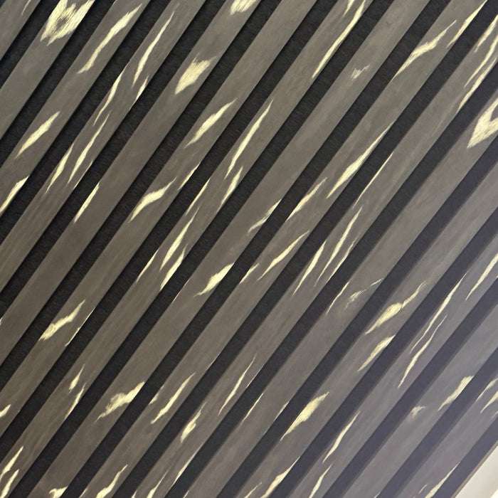 Zebra black & Root wood Acoustic Premium slatted wooden wall Panels 2400mm x 600mm - X1 Panel