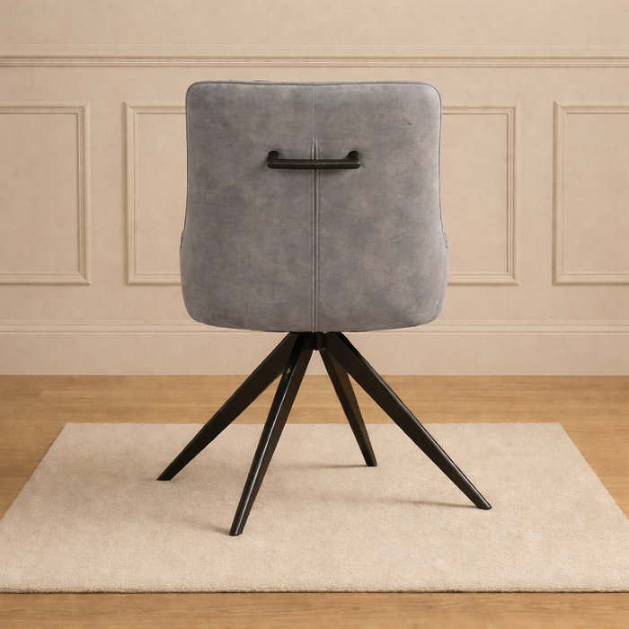 Pair of Oura 360 Spin fabric dining chair