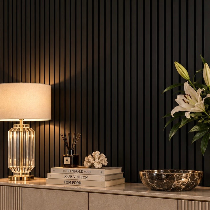 Acoustic Black oak charcoal  Premium wooden wall Panel 2400mm x 600mm