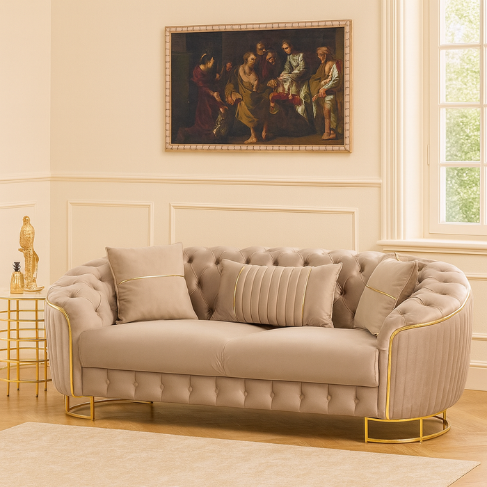 Luxury Calcutta 2&2 in plush velvet sofa set