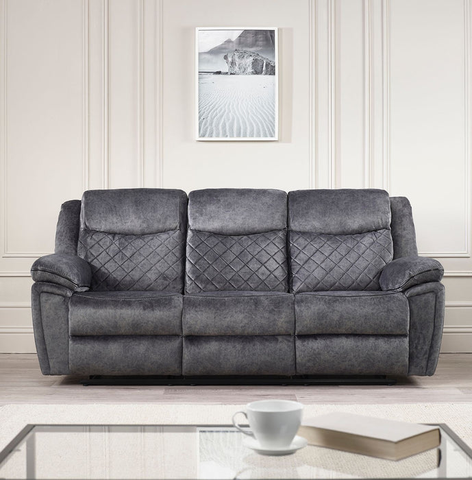 Brittany Grey Fabric 3 seater & 2 seater Recliner Sofa Set