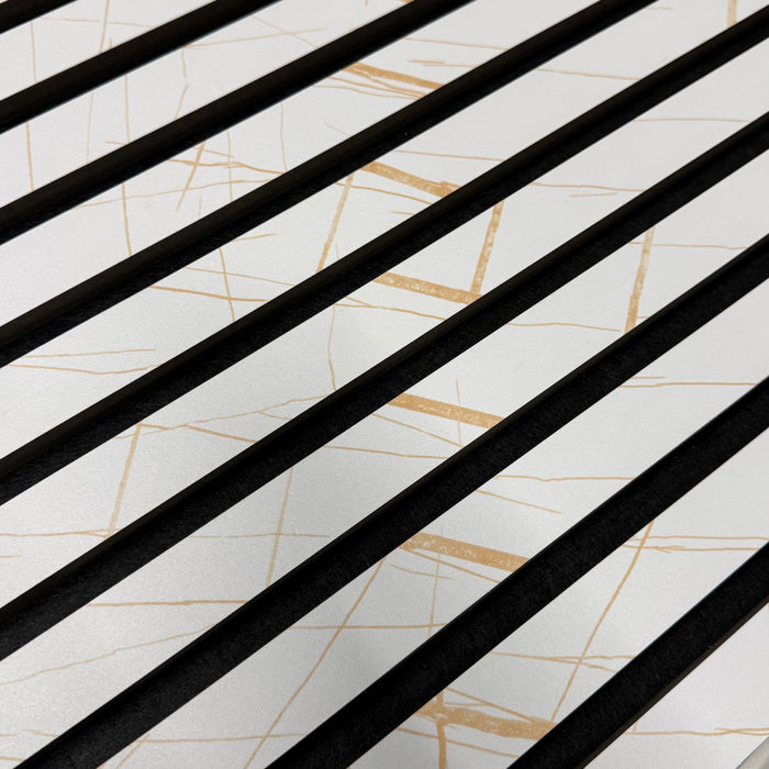 White & Mocha Designer Acoustic Premium Slatted wooden wall Panel 2400mm x 600mm x 23mm
