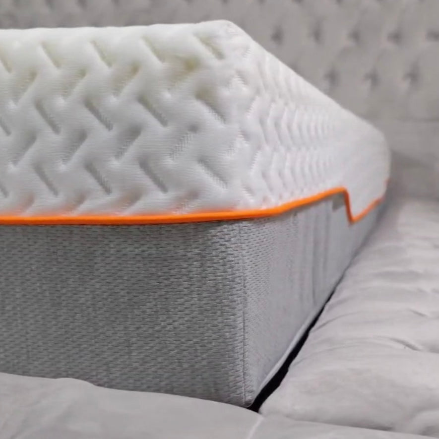 Memory foam Platinum + Hybrid mattress orange trim