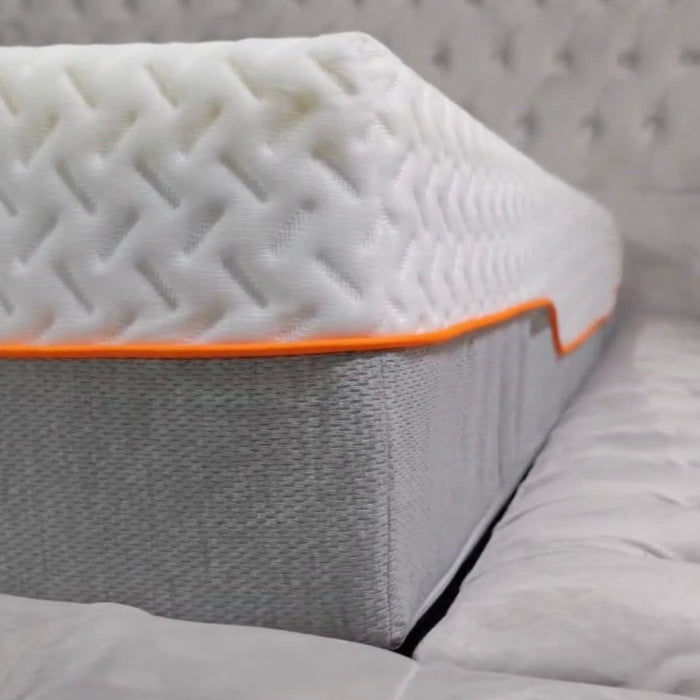 Memory foam back care Platinum + Hybrid mattress orange trim