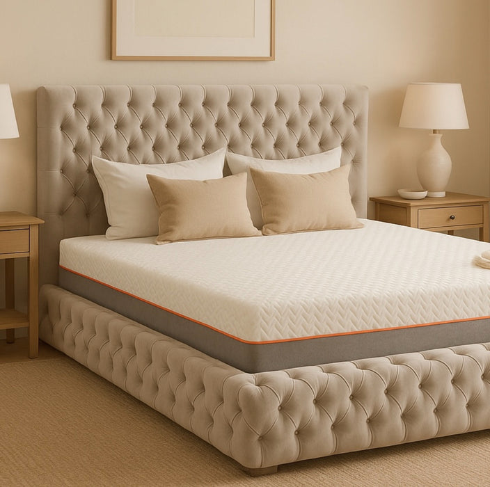 Mayfair Chesterfield Headboard Fabric Bed Frame - Various Sizes