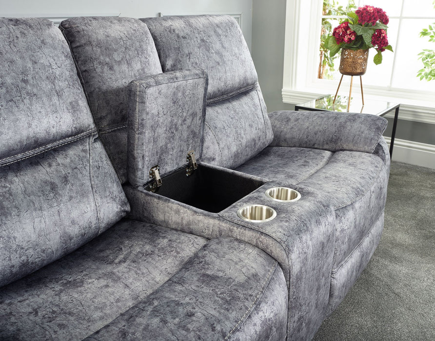 Leyton Grey Fabric 3 seater & 2 seater Recliner Sofa Set