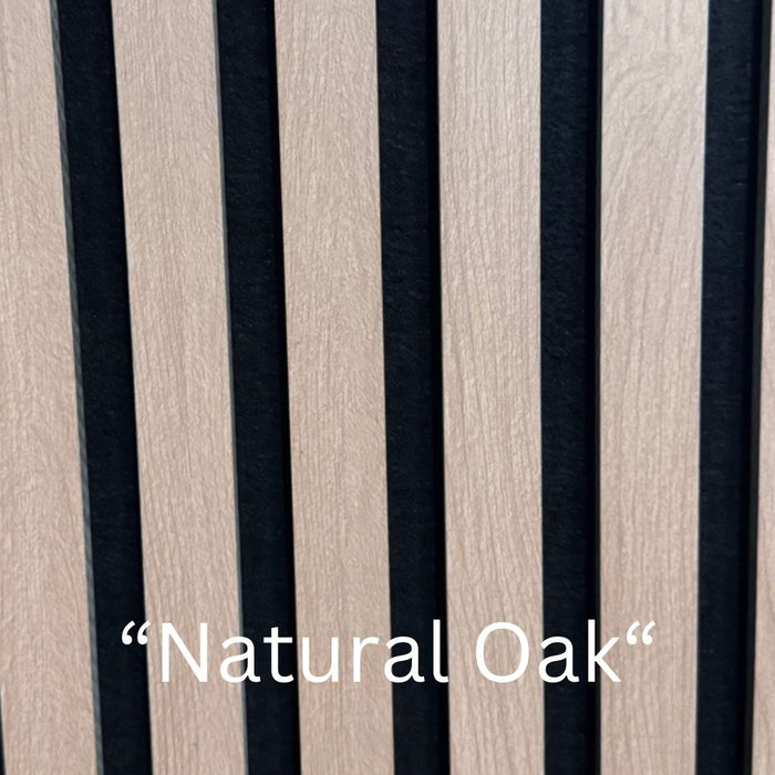 Natural Oak Acoustic Premium slatted wooden felt back wall Panels 2400mm x 600mm - x1 Panel