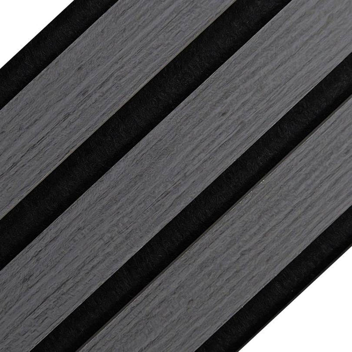 Dark Grey Acoustic Premium slatted wooden felt back wall Panels 2400mm x 600mm - x1 Panel