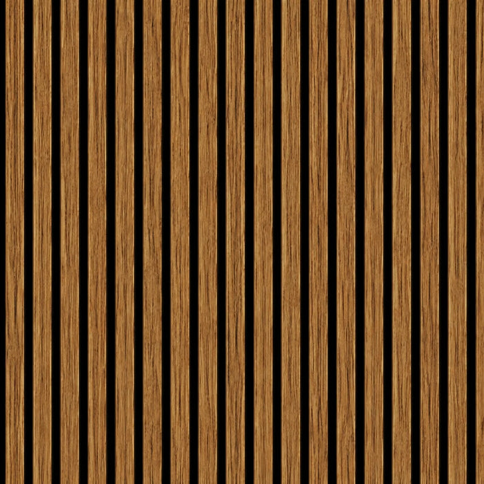 Teak Acoustic Premium slatted wooden felt back wall Panels 2400mm x 600mm - x1 Panel