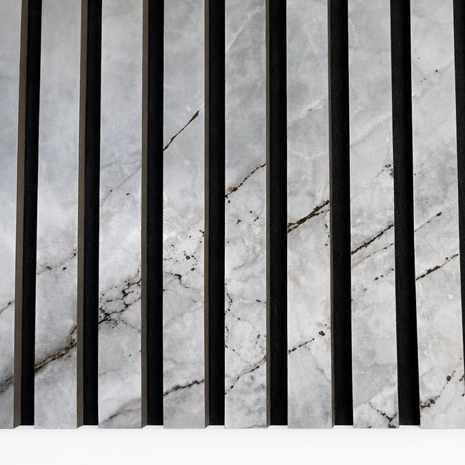 White & Gold Designer Acoustic Premium wooden wall Panel 2400mm x 600mm x 23mm