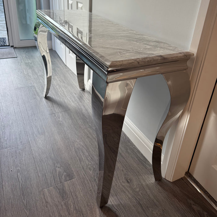 Louis console table in solid marble 120cm