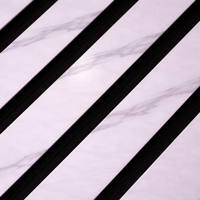 Acoustic White marble Premium wooden wall Panel 2400mm x 600mm