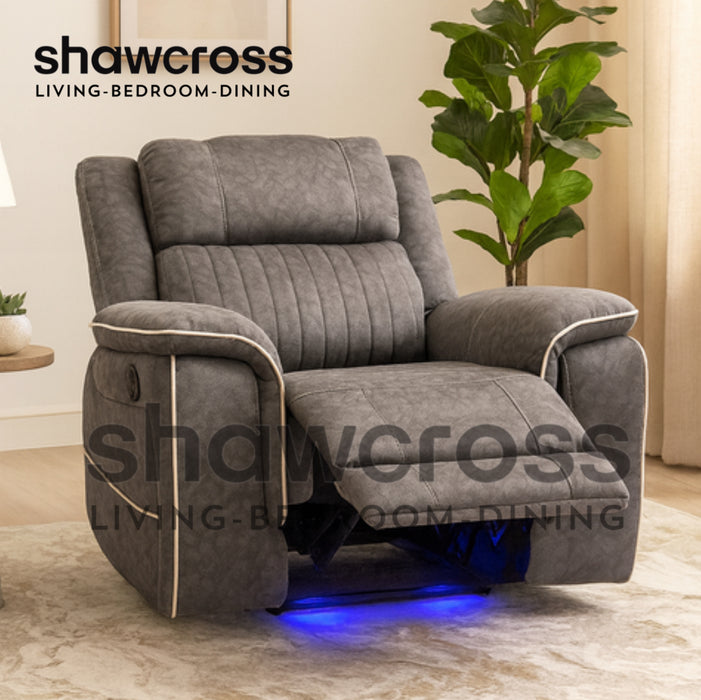 Cassa electric recliner fabric armchair
