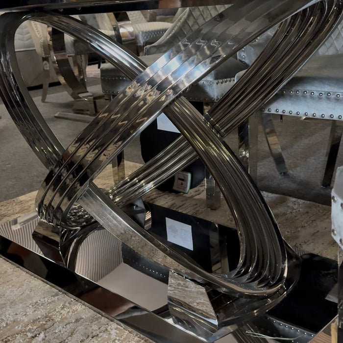 Elina Marble Dining Table 1.8M with Victoria Dining Chairs