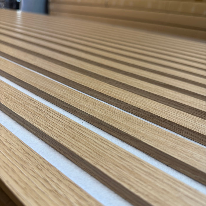 Canadian Oak Acoustic on white felt 3 Sided wooden wall Panel 2400mm x 600mm