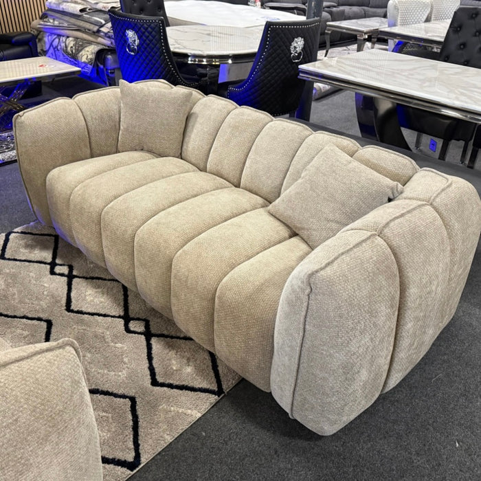 Pumpkin 3 Seater & 2 Seater in oatmeal fabric