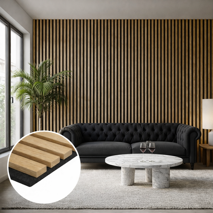 Acoustic Premium wooden wall Panel 2400mm x 600mm - Multiple Colours