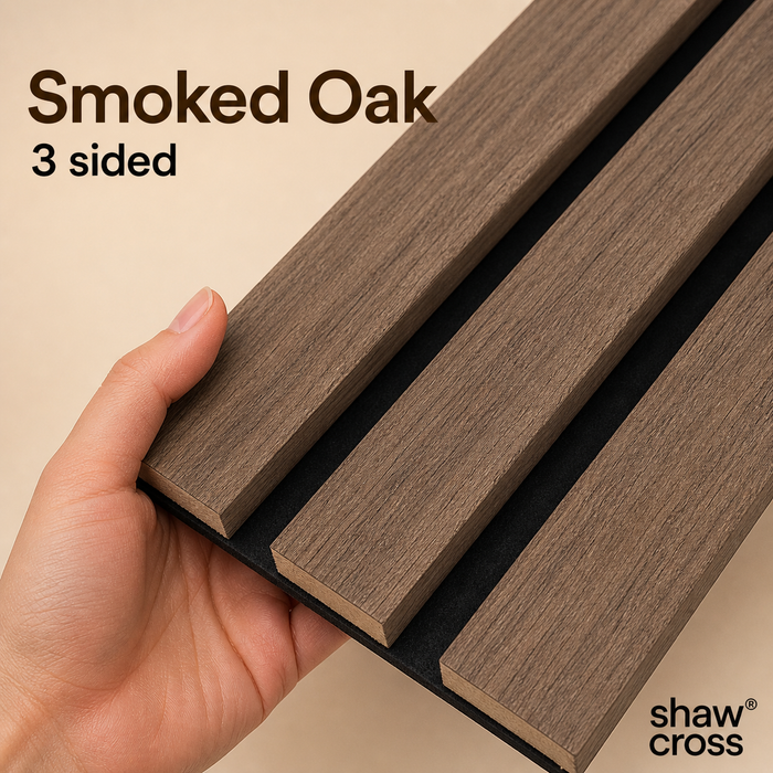 Acoustic Deluxe 3 Sided wooden wall Panel 2400mm x 640mm x 21mm - Multiple Colours