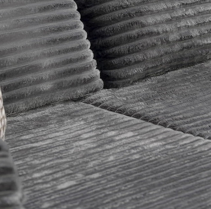 Frameless Left hand facing Plush Corded Corner Sofa with Chaise