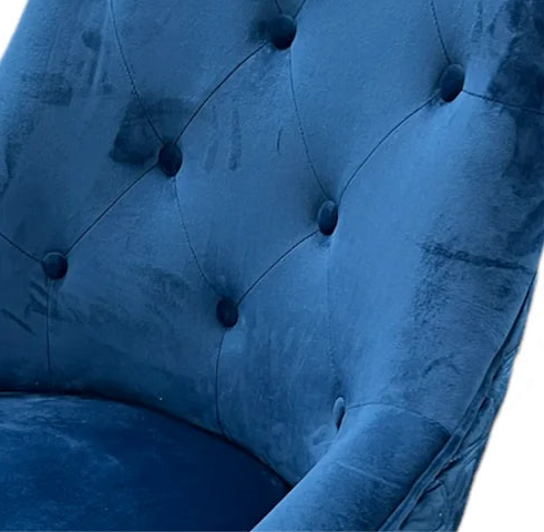 Pair of Roma Blue Velvet Lion Knocker Dining Ring Knocker Chairs in Silver Pewter Fabric