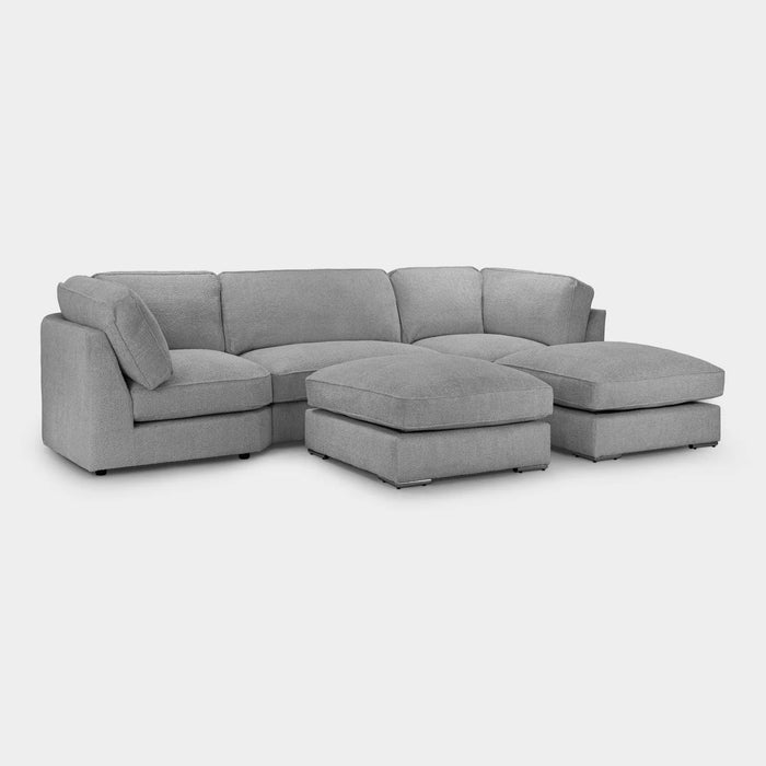Inga U Shape Boucle Grey Corner Sofa