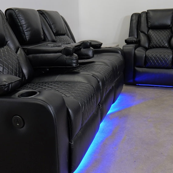 Trendsetter Black Cinema Electric Recliner Sofa Collection